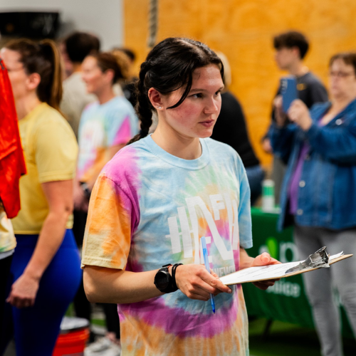 Coach Tatum at a gym event